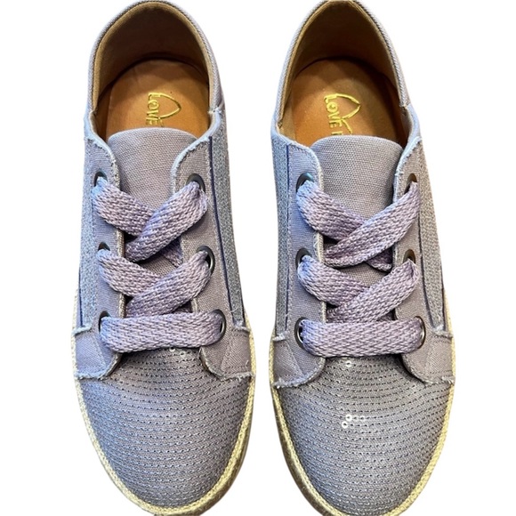 Love Rio Maisie Sequin Sneaker - Lavender US Size 9 - Picture 4 of 6